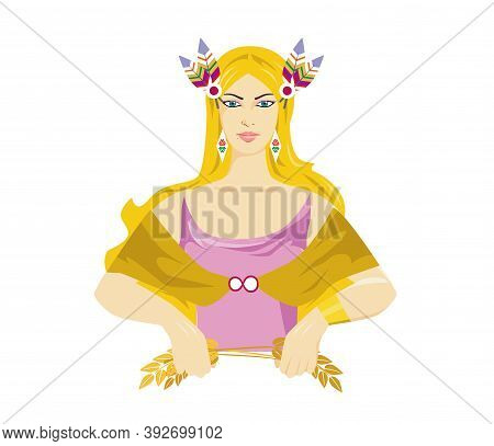 The Illustration With A Scandinavian Goddess - Frigg Godness