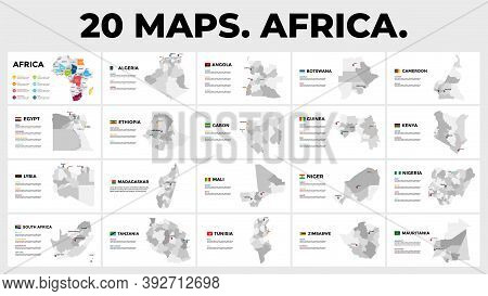 Africa Vector Map Infographic Templates. Slide Presentation. Global Business Communication Concept. 