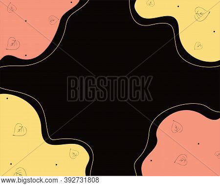 Banner With Abstract Background, Modern Template On Dark Background With Bright Colored Shapes And L