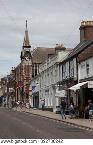 Shoppers On South Street In Wareham, Dorset In The Uk, Taken On The 23rd July 2020