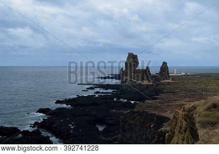 Stunning Lava Rock Formation Along The Coast Of Iceland.