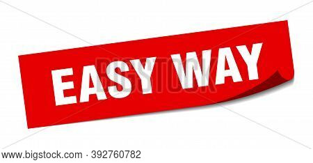 Easy Way Sticker. Square Isolated Label Sign. Peeler