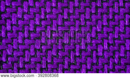 Texture Of Black And Purple Fabric Forming A Ladder Pattern. Knitten Things