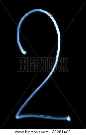 Nummer twee cijfer van Neon licht