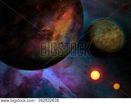 Exo-Solar Planet Painting. 3D rendering