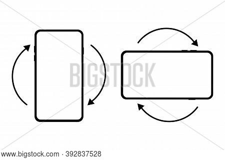 Vector Rotate Phone Icon. Rotation And Tilt Sign Of The Device. Smartphone Button. Stock Illustratio
