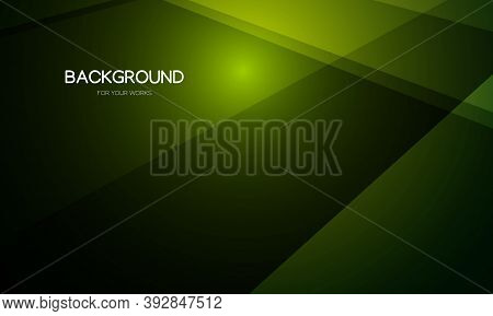 Green Abstract Background With Transparent Geometric Shapes.  Vector Illustration.