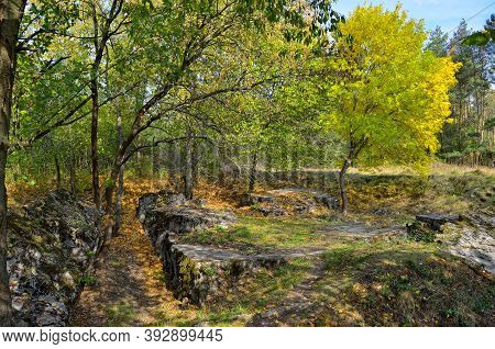 Strizhavka, Vinnytsia Region, Ukraine - October 3, 2020: Werewolf - Ruins Of Hitler's Underground He