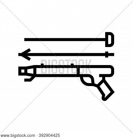 Harpoon Weapon Line Icon Vector. Harpoon Weapon Sign. Isolated Contour Symbol Black Illustration