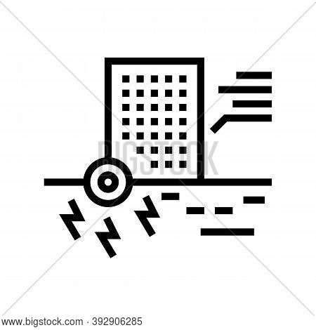Skyscraper Seismic Resistance Line Icon Vector. Skyscraper Seismic Resistance Sign. Isolated Contour