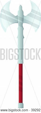 Medieval War Type Of Weapon Hatchet, Concept Icon Axe Old Cold Weapon Flat Vector Illustration, Isol