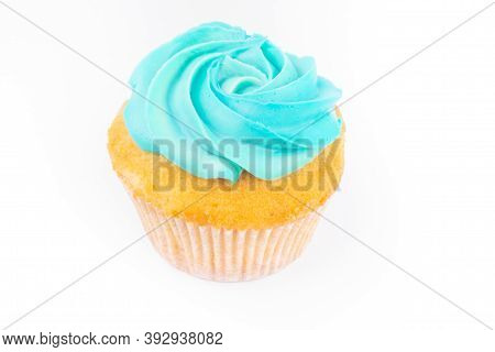 Cupcake With Cream Isolated On White