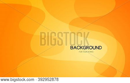 Orange Abstract Background With Curve Lines. Vector Illustration.