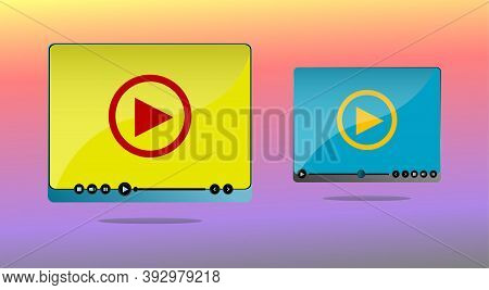 Modern Multimedia Player Social Media Template. Media Player Template. Video Player Interface. Media
