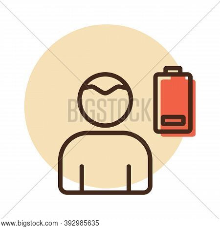 Novel Coronavirus Symptoms Weakness Vector Icon. Stress Low Battery. Graph Symbol For Medical Web Si