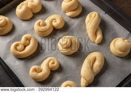 Preparation Of Jidase - Czech Sweet Easter Pastry Made Of Yeast Dough