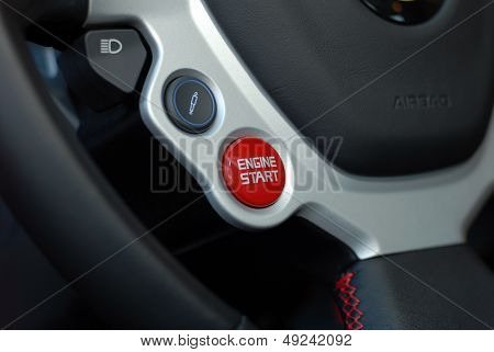 Car engine start and stop button