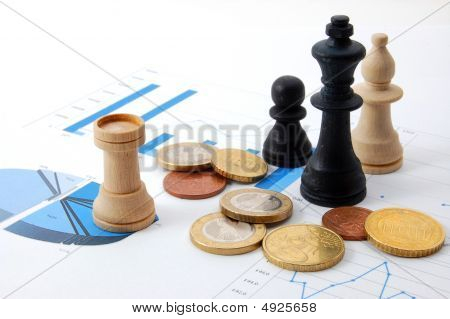 Chess Mann über Business Diagramm