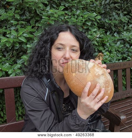 Girl Eating Bread
