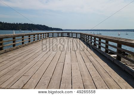 Wooden Dock At Ambleside Park