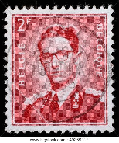 Belgie - cca 1970: Razítko v Belgii pořady král Baudoin, 