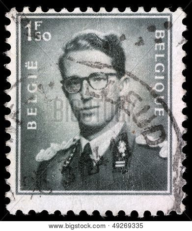 Belgie - cca 1970: Razítko v Belgii pořady král Baudoin, 