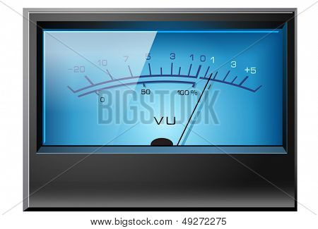 VU analogico elettrico metro quadrato isolato illustrazione