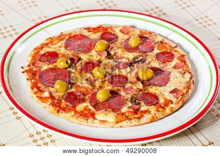 Bacon And Pepperoni Pizza
