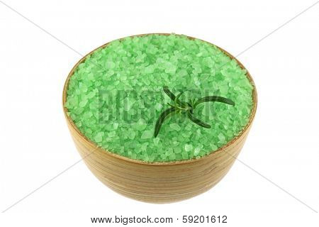 Sea Salt Bath with Algae extract in a wooden bowl, great body scrub