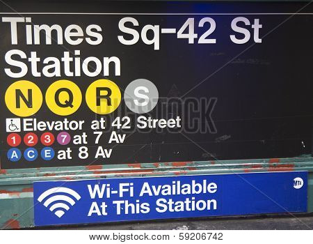Times Square 42 St Subway Station entrance in New York