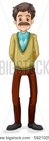 Illustration of a grandfather on a white background