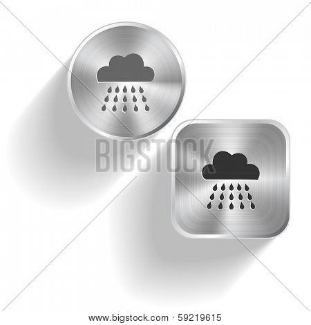 Rain. Vector set steel buttons