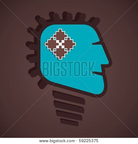 puzzle piece in human head stock vector