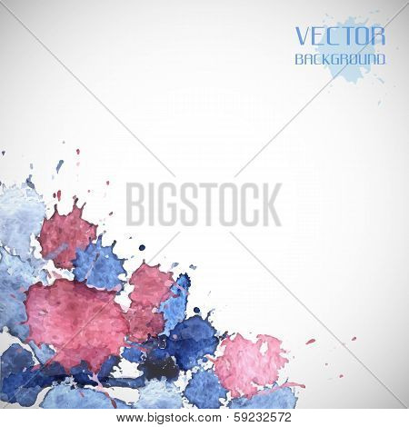 abstract vector background with colored watercolor spots