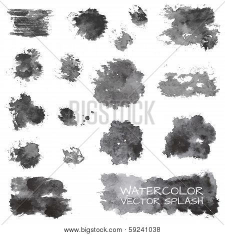 Watercolor vector splashes