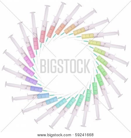 Syringe With Medicine Multicolored