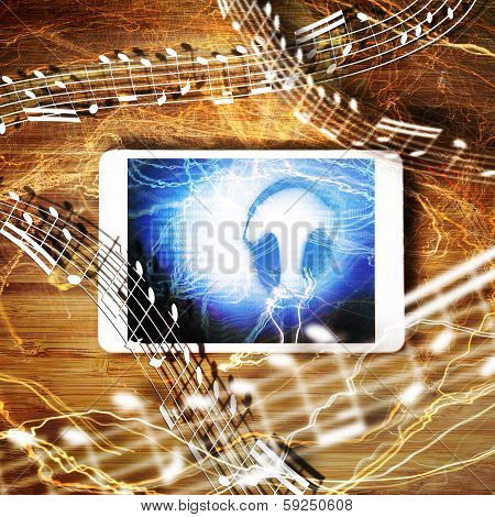 Tablet Music Concept With Screen