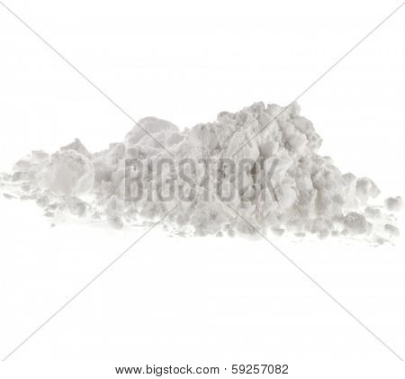 starch heap pile isolated on white background