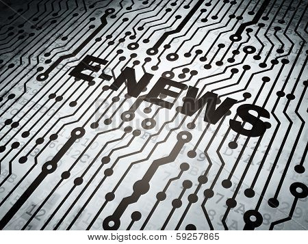 News concept: circuit board with E-news
