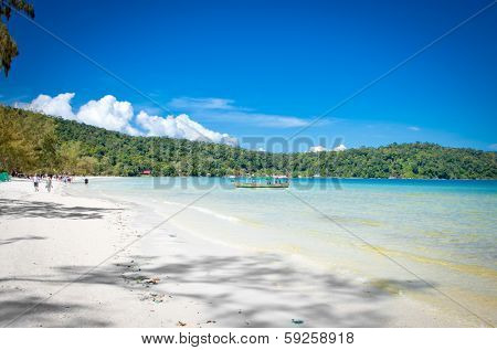 Beautiful beach on  Koh Rong Samloem island  in Cambodia.