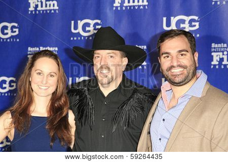 SANTA BARBARA - JAN 31: Erin Krozek, Wade Earp, Matt Livadary at the Arlington Theater at the 29th Santa Barbara International Film Festival on January 31, 2014 in Santa Barbara, California