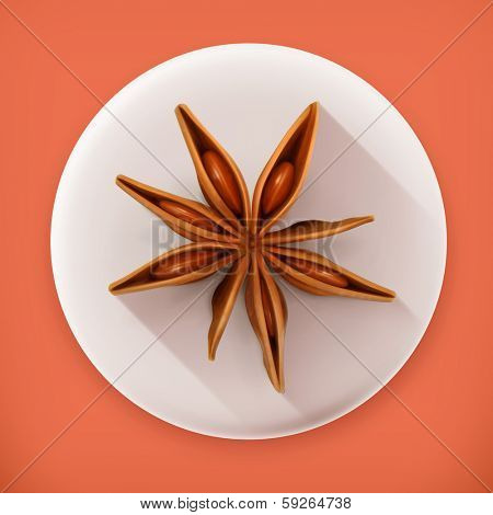 Anise, long shadow vector icon