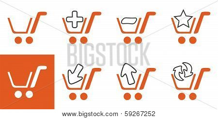 Orange shopping web icons