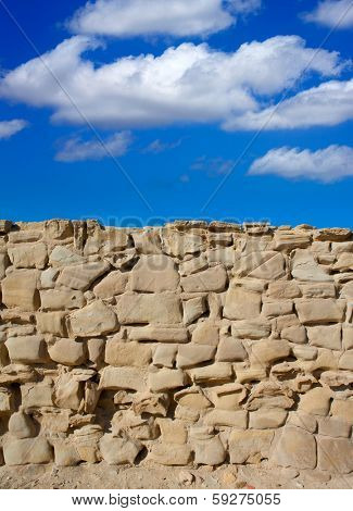 Tabarca Island battlement fort masonry wall detail in Spain