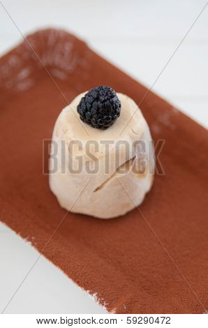Coffee Parfait with blackberries