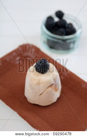 Coffee Parfait with blackberries