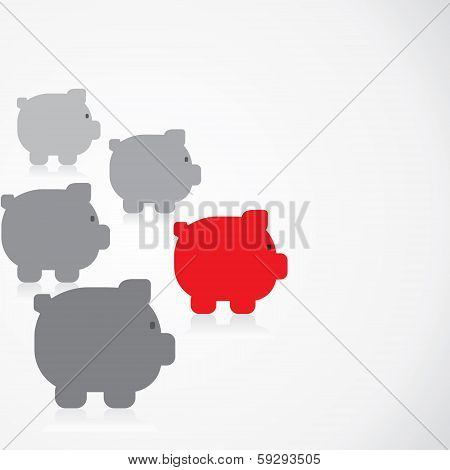 piggy bank race concept
