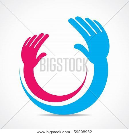 creative hand icon or symbol concept