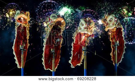 Lion Dance In Bangkok Chinatown