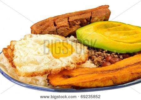 Colombian cuisine. Bandeja paisa.